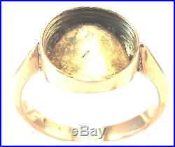 VINTAGE Mens /Womans Authentic WW2 POISON SIGNET RING 9ct Gold & Enamel