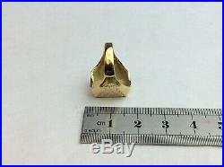 VINTAGE SOLID 9CT GOLD MENS SIGNET RING and Central Diamond Size UK M 1/2