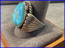 VIntage Native designed Silver with Turquoise with accents size 11.75-1177.23