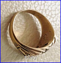 VTG Solid 10K Gold Masonic Men's Ring Size 10.25 12.0 Grams A Gift From 1952