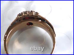 Victorian 10k Rose Gold Bohemian Rose Cut Garnet Ring Size 6 Garnets