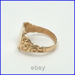 Victorian Gold Filled Initial Engravable Signet Mens Ring sz12