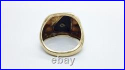 Vintage 10K Gold Black Onyx Men's Ring initial letter L