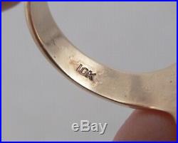 Vintage 10K Gold Carnelian Intaglio Warrior Ring Size 10.25 Antique Men's 9grams