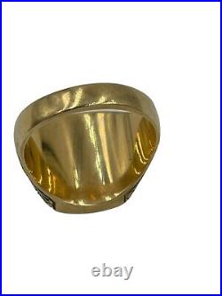 Vintage 10K Gold Sardonyx Centurion Intaglio Men's Ring Size 9.5
