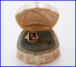 Vintage 10K Solid Gold Mens Masonic Ring with Diamond Size 11.5 weighs 4.98g