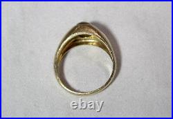 Vintage 10K Tiger's Eye Diamond Men's Ring Size 11 1/4 K1868