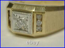 Vintage 10 K Gold 0.33ct Natural Diamonds Band/ring, Size 12.75