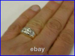 Vintage 10 K Gold 0.33ct Natural Diamonds Band/ring, Size 12.75