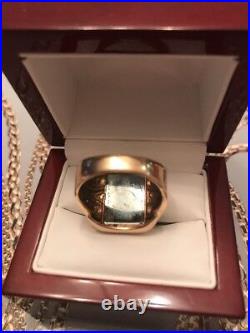Vintage 10 Kt Gold Men's Cameo Knight Ring Size 9