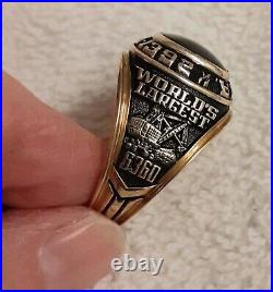 Vintage 10 Kt Yellow Gold Mans Ring Umwa Local 1392 Largest Shovel 6360 Image