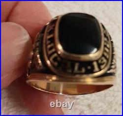 Vintage 10 Kt Yellow Gold Mans Ring Umwa Local 1392 Largest Shovel 6360 Image