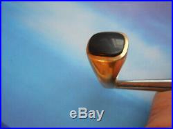 Vintage 10k Gold And 13.7x11.7mm Natural Black Onyx Men's Signet/ring Size 10