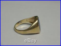 Vintage 10k Men's Ring With Dark Blue Stone Size 11 Nice