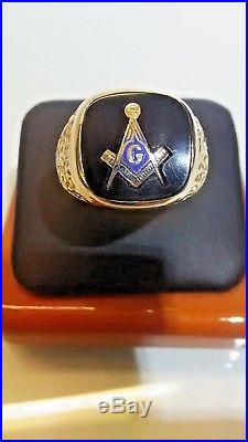 Vintage 10k Mens Mason / Masonic Ring 6.9g 4.5Dwt Size 11 Professionally Tested