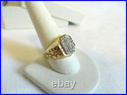 Vintage 10k Solid Gold 1/2 Carat Men's Diamond Ring Size 10 Nugget