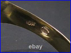 Vintage 10k Yellow Gold 15mm Natural Black Onyx & Diamond Mens Ring 4.8g i7012