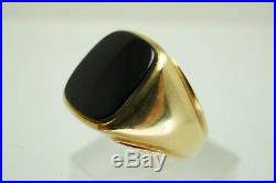 Vintage 10k Yellow Gold Black Onyx Men's Ring Size 10