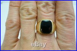Vintage 10k Yellow Gold Black Onyx Men's Ring Size 10