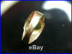 Vintage 10k Yellow Gold Men's Jade Ring Nice