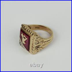 Vintage 10k Yellow Gold Mens A Signet/Statement Ring Size 7