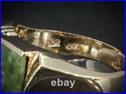 Vintage 10k Yellow Gold Natural Connemara Marble Mens Band Ring 6.1g i7772