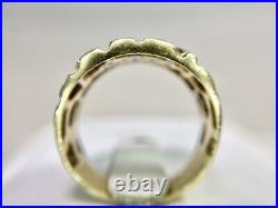 Vintage 10k Yellow Gold Round Natural Diamond Gold Nugget Mens Ring