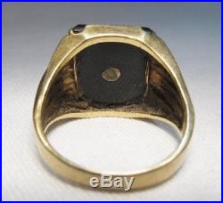 Vintage 10k Yellow Gold Signet Mens Ring Signed C870