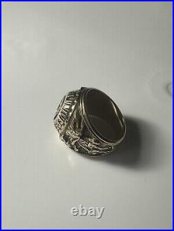Vintage 10k solid gold mens class ring 1982 Texas Tech University BBA, Size 8.5