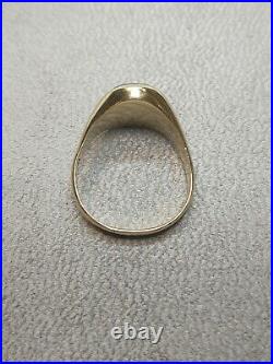 Vintage 10kt Yellow Gold Sardonyx LOOM Encrusted Men's Ring 8 Grams Size 15