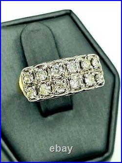 Vintage 14K Gold 2 row Diamond Ring Vs-Si. 85ct