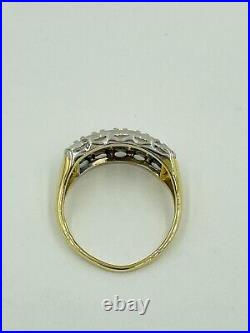 Vintage 14K Gold 2 row Diamond Ring Vs-Si. 85ct