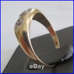 Vintage 14K Gold Diamond Men's Ring Old Mine Cut Dia=1.75 F-VS2 SI1 Value=$12K+