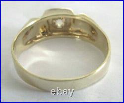 Vintage 14K Gold Diamond Men's Ring Old Mine Cut Diamond=. 65 H/I-VS2 Value=$6K+