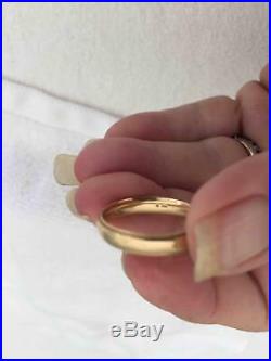 Vintage 14K Gold Men's Wedding Anniversary Ring Size 9 4 grams