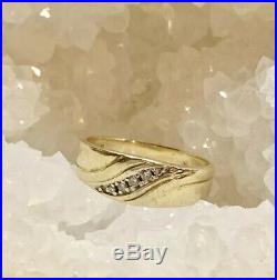 Vintage 14K Solid Yellow Gold Fritz Rossier Mens Diamond Ring 6.1gr No Scrap