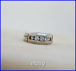 Vintage 14K White Gold Men's / Unisex 0.75 Ct Diamond Cluster Ring Size 8.5