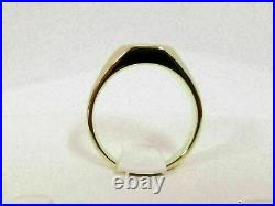 Vintage 14K Yellow Gold Over Men's 1.00CT Round Cut Diamond Solitaire Pinky Ring