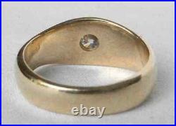 Vintage 14K Yellow Gold Over Mens 1.0CT Lab Created Diamond Solitaire Pinky Ring