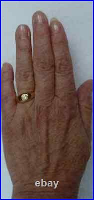 Vintage 14K Yellow Gold Over Mens 1.0CT Lab Created Diamond Solitaire Pinky Ring