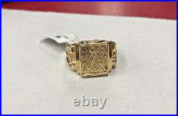Vintage 14K gold Masonic square/compass men's ring size 10 16grams