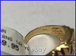 Vintage 14K gold Masonic square/compass men's ring size 10 16grams