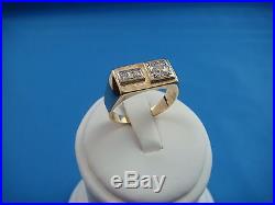 Vintage 14k Gold & 0.60 Ct. T. W. Diamonds Men's Ring Circa 1945-1950