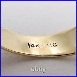Vintage 14k Gold 3 Stone Old European Cut Diamond Mens Ring Unisex sz9