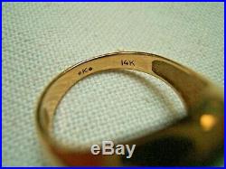 Vintage 14k Gold & Bloodstone Mens Ring Size 9.75-10
