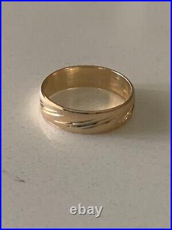 Vintage 14k Gold Etched Men's Ring 4.31g Size 10.5 Marked