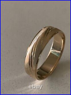 Vintage 14k Gold Etched Men's Ring 4.31g Size 10.5 Marked