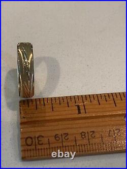 Vintage 14k Gold Etched Men's Ring 4.31g Size 10.5 Marked