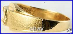 Vintage 14k Gold Mens. 15 Carat Diamond Ring Size 10.5
