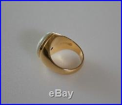 Vintage 14k Solid Gold Jadeite Men's Ring Fine, Hallmarked 12g